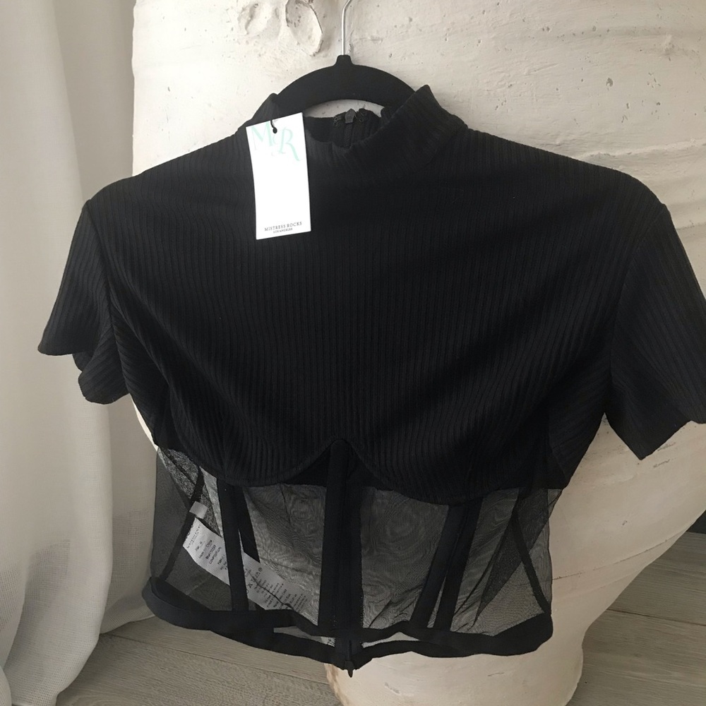 Mistress Rocks bustier mesh panel top so SEXY NWT - Picture 7 of 17